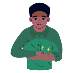 young man with monkeypox virus infection