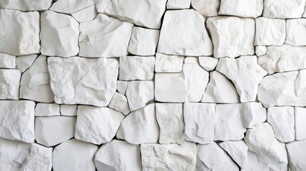 White stone wall background, texture of natural white decorative rock surface for interior or exterior decoration.