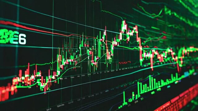 A hyper-realistic, high-resolution financial stock market chart depicting a sudden and dramatic price spike, rendered in a candlestick chart style with meticulous attention to detail,