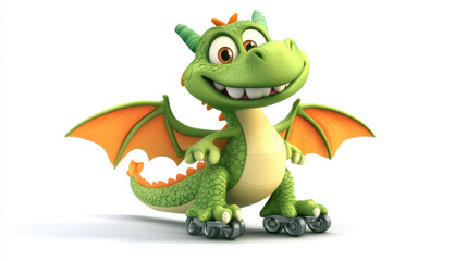 Obraz premium Dragon on Rollerskates.