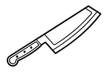 Butcher knife outline vector illustration 
