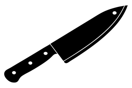 recommend clip art: Butcher knife silhouette vector illustration 