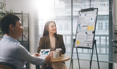 Business asian meeting and presentation and strategy group discussion corporate asia company at indoor office © dodotone