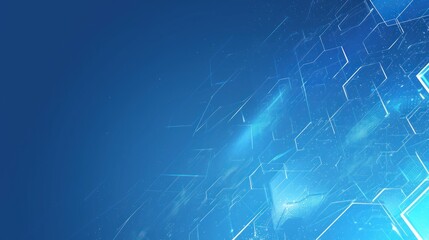 Obraz premium Abstract blue with hexagons and presentation design template creates a modern abstract impression for technology, science and digital identity business.