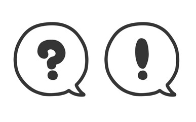 はてなマークとびっくりマークの吹き出しアイコンセット