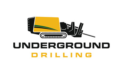 Fiber Optic underground horizontal drilling laying machine logo design excavator heavy equipment