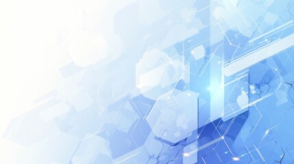 Abstract blue with hexagons and presentation design template creates a modern abstract impression for technology, science and digital identity business.