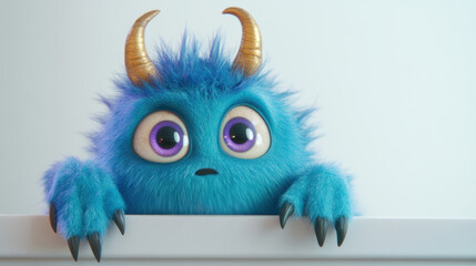 Fototapeta premium Cute Blue Monster.