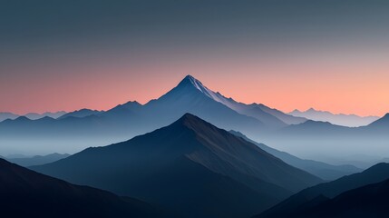 A Breathtaking Sunrise Over a Majestic Mountain Range Illuminating the Early Morning Sky