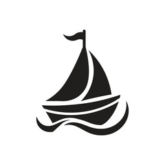 Yacht icon logo design silhouette illustration isolated