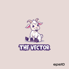 Cute goat logo, vector, mascot, character, cartoon, illustration, eps10