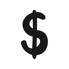 Fototapeta premium Hand drawn dollar sign icon. Flat design vector.