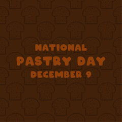 National Pastry Day. December 9. Seamless pattern. Poster, banner, card, background.