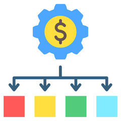 Obraz premium Allocation multi color icon. related to education, business, economy, financial theme. best for UI, UX, app and web development.