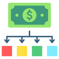 Allocation multi color icon. related to education, business, economy, financial theme. best for UI, UX, app and web development.