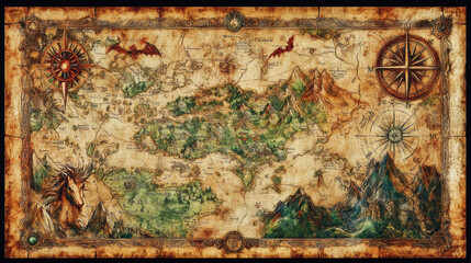 Fototapeta premium Fantasy Map.