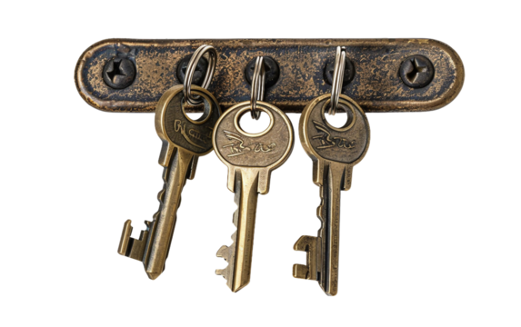 Antique Key Organizer on white background