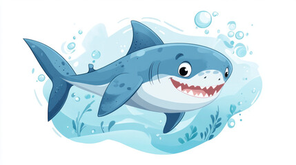 Obraz premium Cute Cartoon Shark.