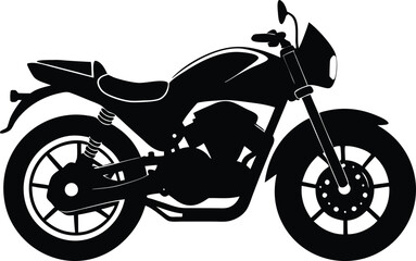 Fototapeta premium black motorcycle vector illustration silhouette, Print