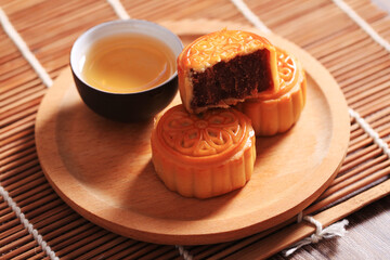 Traditional Chinese food, mooncakes.