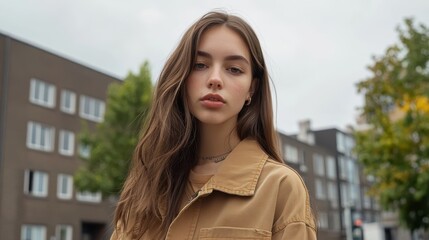 Fototapeta premium Vibrant Gen Z in Eco-Friendly Urban Attire: Embracing Sustainable Fashion Trends with Bright Fabrics