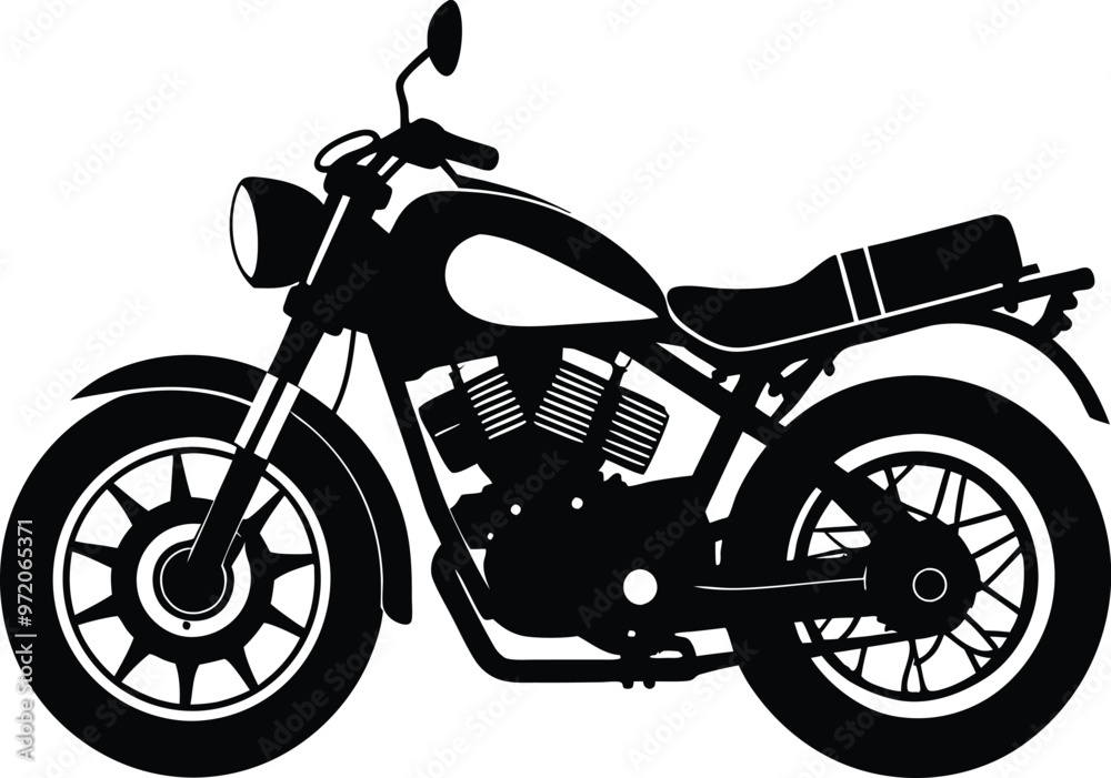 Wall mural black motorcycle vector illustration silhouette, print