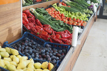 A Vibrant and Fresh Produce Display in an Inviting Grocery Store Setting and Environment