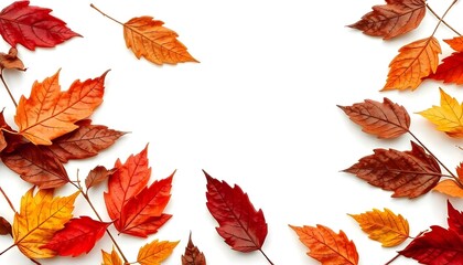 autumn leaves isolated on white