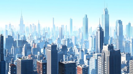 Obraz premium A Sketchy View of a Dense City Skyline with Numerous Skyscrapers