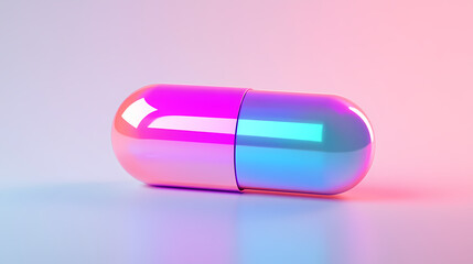 Colorful transparent capsule medicine concept