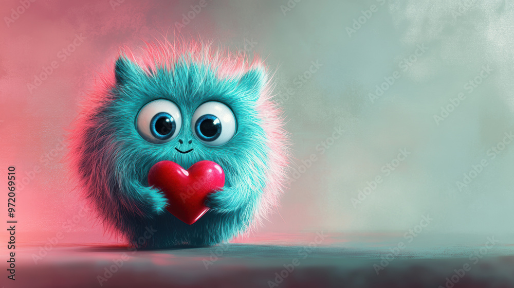 Canvas Prints cute monster love.