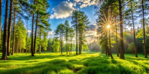 a bright clearing with 