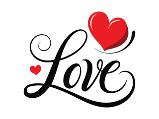 Elegant "Love" calligraphy typography design, perfect for romantic branding, wedding invitations, and decor.
