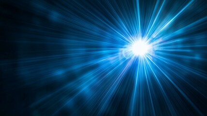 Obraz premium Lens flare, blue glow light effect on black. image of rays light effects, overlays or flare for design. screen blending mode. Set of abstract sun burst, flare, glare over black background.