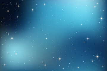 Night sky with stars. Dark blue vector universe. Shiny abstract cosmos. Celestial winter cosmic background. Galaxy illustration with sparkles and starlight of constellation.