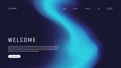 Abstract wave futuristic design of landing page. gradient mesh design