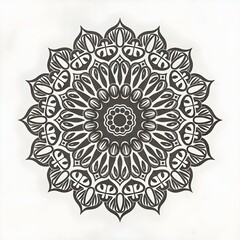 A black and white design is shown on a white background.