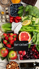 Healthy food high in antioxidants.