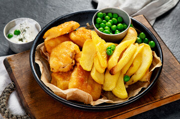  British traditional fish and potato chips