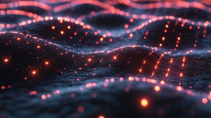 Vibrant Waves of Neon Lights Creating a Futuristic and Dynamic Digital Landscape