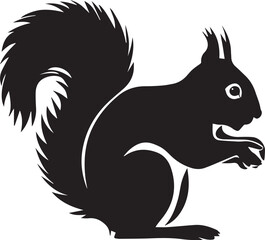 Squirrel vector black silhouette design for T-Shirt