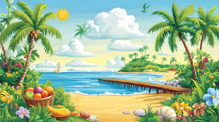Obraz premium Tropical Beach Paradise.