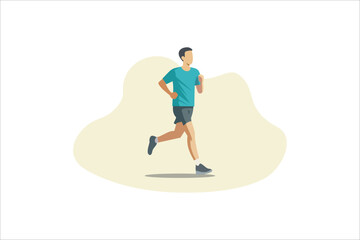Man running vector illustration. Running man in flat style. Vector illustration..