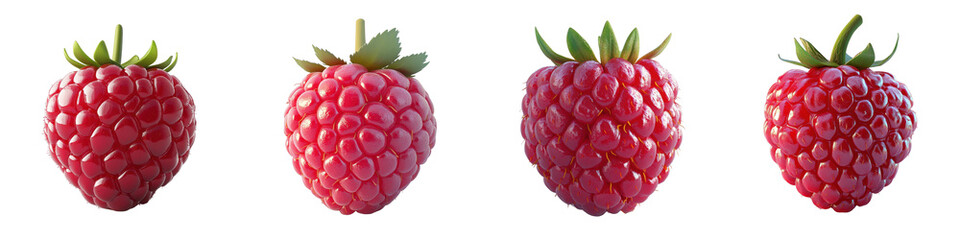 3D of a raspberry on a transparent background.