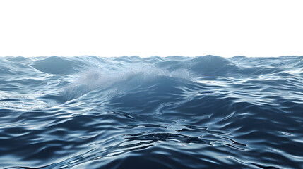 Fototapeta premium Blue sea wave surface and ripples with isolated on transparent background. PNG file, 3D rendering illustration, Clip art and cut out