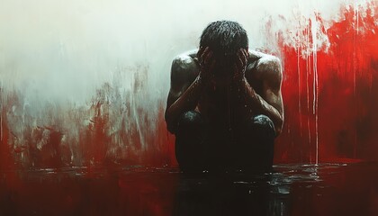 Obraz premium Experience of needing one thing to succeed but encountering failure, feeling knocked down, intense and emotional portrayal of disappointment and struggle