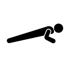 Push-up silhouette icon. Muscle trainig. Vector.