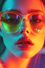 Woman in neon glasses