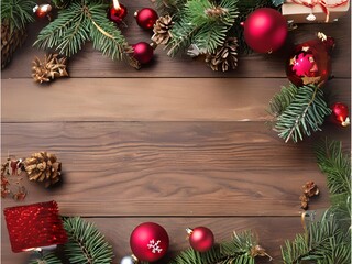 christmas background with fir branches