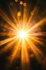 Fototapeta premium Glowing light spreading from a central point, symbolizing the spread of well-being